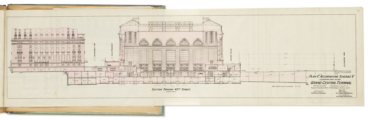 (NEW YORK CITY.) Volume of early Grand Central Terminal blueprints and reports.